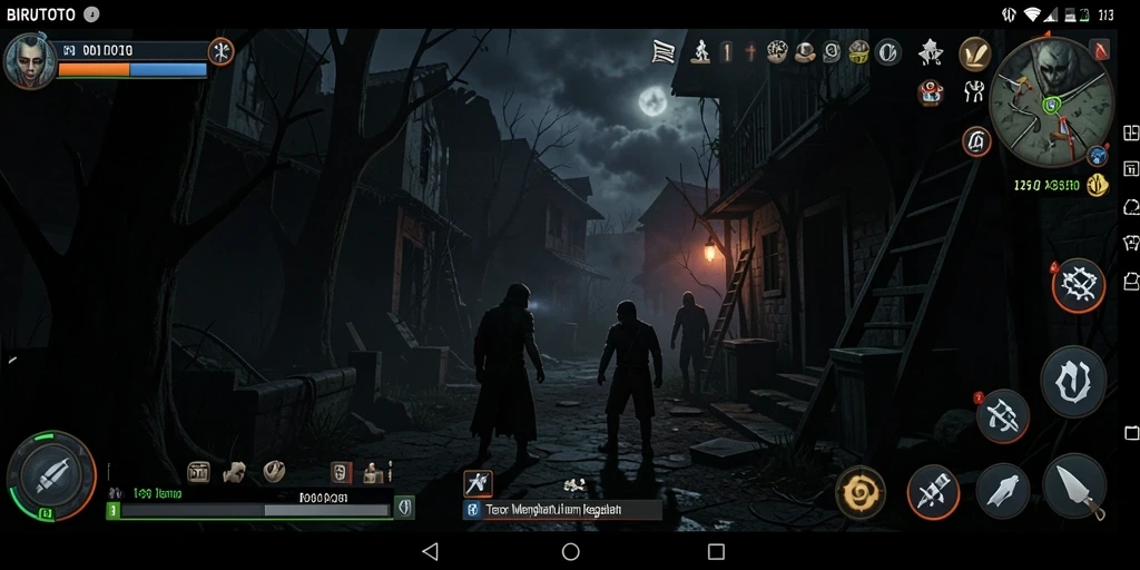 Gameplay mencekam di BIRUTOTO dengan atmosfer gelap dan menyeramkan.