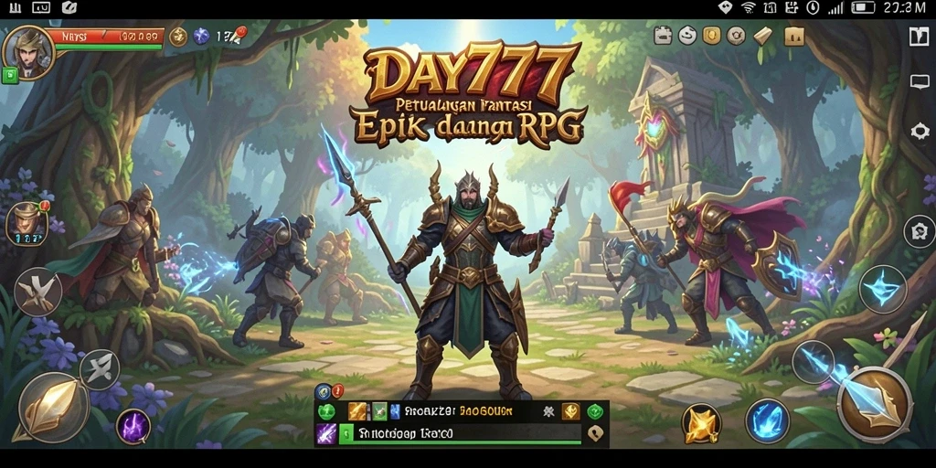 Tangkapan layar utama dari gameplay RPG yang memukau.