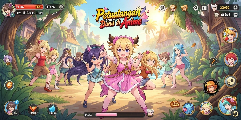 Tampilan gameplay seru di dunia anime yang memikat