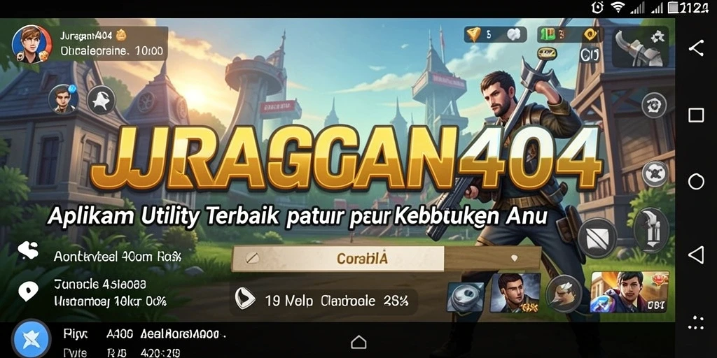 Screenshot JURAGAN404 menunjukkan antarmuka aplikasi utility yang ramah pengguna.