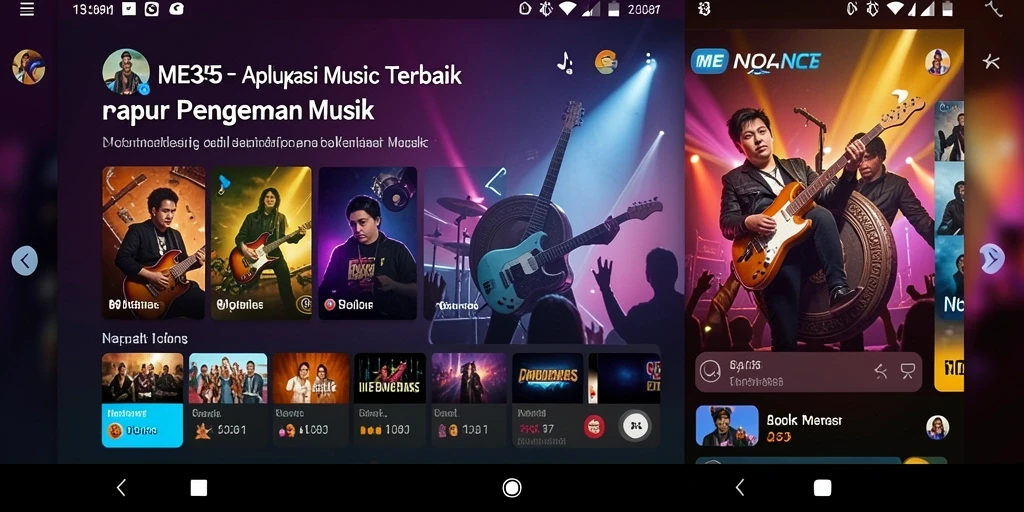 Tampilan gameplay Musik dalam aplikasi ME355 yang memukau.