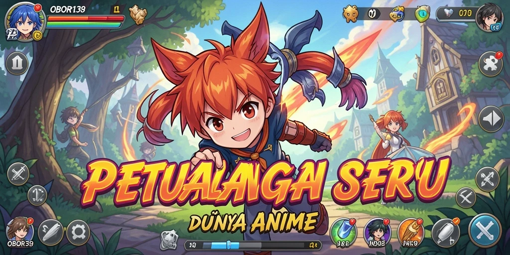 Tampilan gameplay menarik di OBOR138 dengan karakter anime yang ikonik.