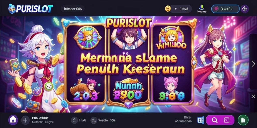 Tampilan menarik dari gameplay PURISLOT dengan karakter anime.
