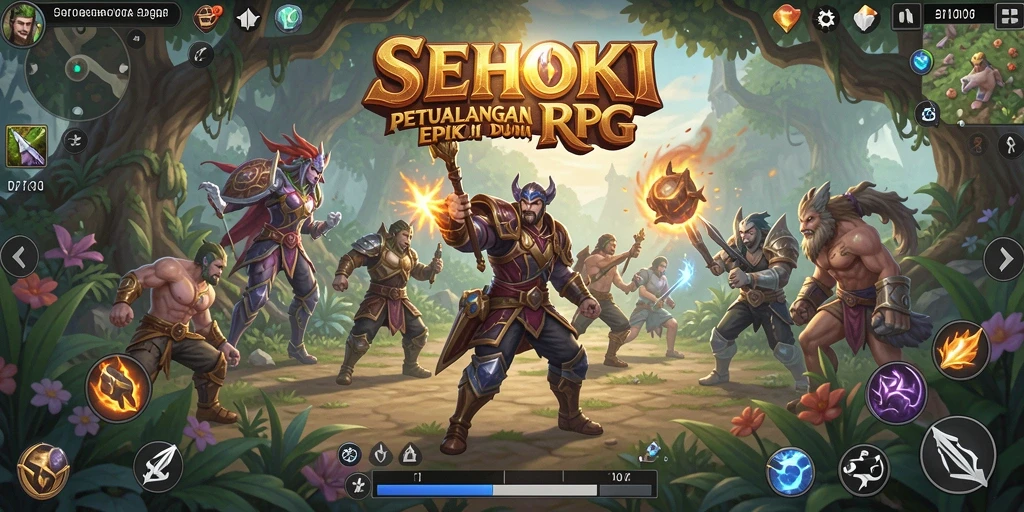 Tampilan gameplay SEHOKI yang menampilkan aksi pertarungan RPG.
