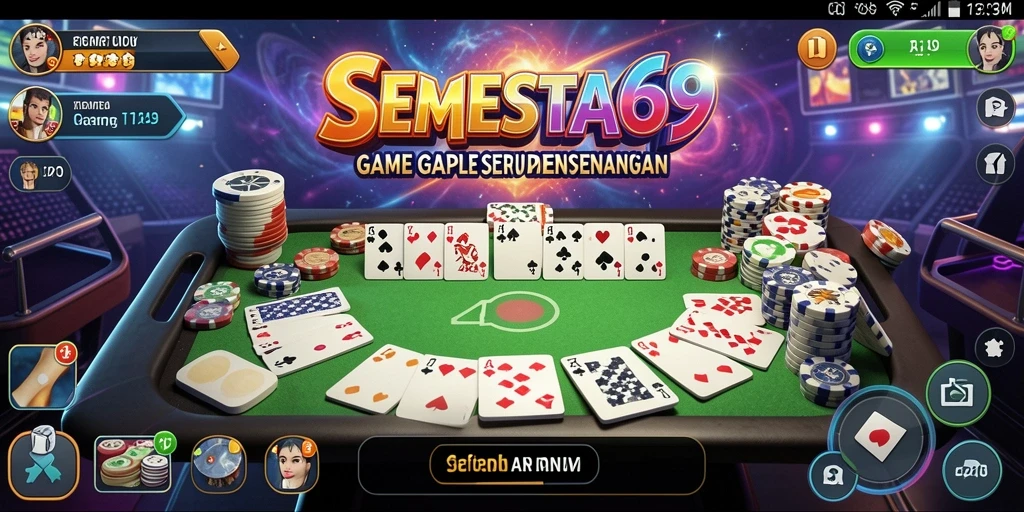 Screenshot gameplay SEMESTA69 yang menampilkan serunya bermain Gaple.