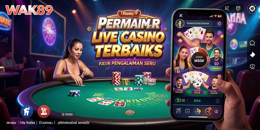 Tampilan gameplay seru dalam aplikasi Live Casino WAK89.