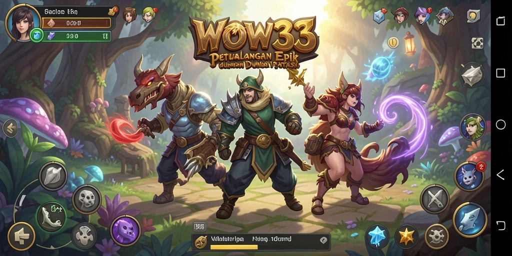 Screenshot menunjukkan pemain bertarung melawan monster di dunia RPG.